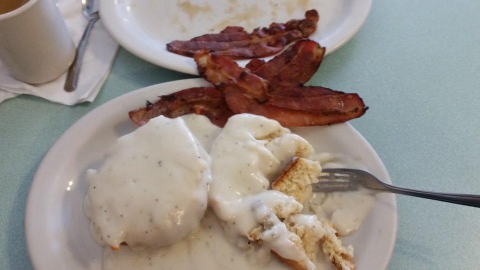 Biscuits and Gravy with Bacon
